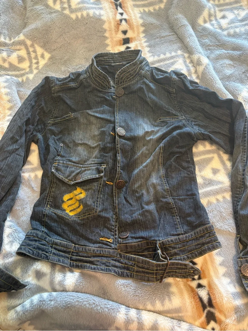 Rocawear Dark Blue Denim Button-Front Jacket